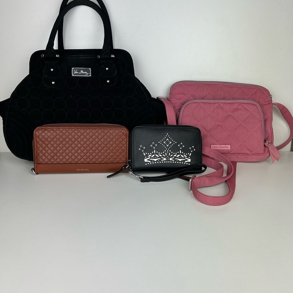 Vera Bradley Handbags - Vera Bradley Black and Pink Handbag Collection